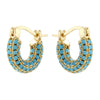 Wholesale Women's Copper Inlaid Zircon Ushaped Geometric Earrings Light Luxury Style
