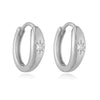 Wholesale Women's Copper Inlaid Zirconia Geometric Star Ushaped Earrings
