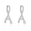 Wholesale Women's Copper Inlaid Zirconium Geometric Letter Earrings