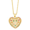 Wholesale Women's Copper Inlay Zircon Heart Pendant Ochain Necklace