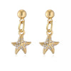 Wholesale Women's Copper Jewelry Set With Zirconium Studded Fivepointed Star Earrings And Necklace