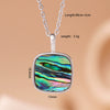 Wholesale Women's Copper 18K Gold Plated Square Mother Shell Geometric Style Clavicle Chain Necklace With Mixed Gemstone Inlay