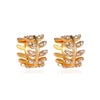 Wholesale Women's Copper Leaf Earrings With Diamond Encrustation And Electroplating Treatment Plant Flower Style