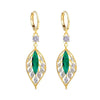 Wholesale Women's Copper Leaf Geometric Earrings Light Luxury Style
