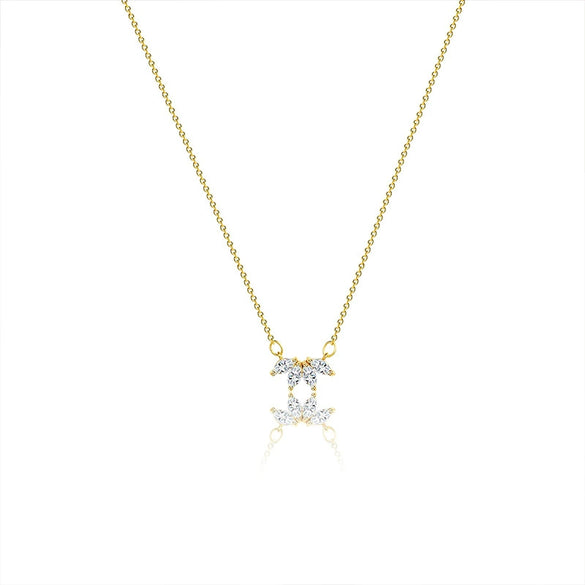 Wholesale Women's Copper Leaf Pendant Necklace With Real Gold Plated Electroplating In Geometric Style