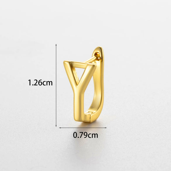 Wholesale Women's Copper Letter Cartilage Earrings Electroplated