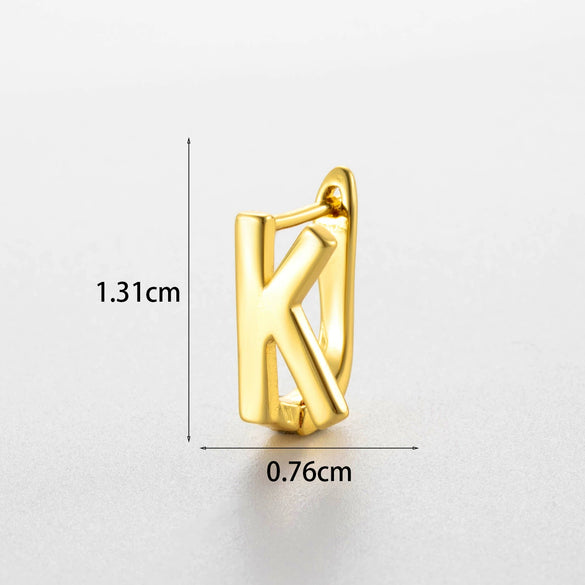 Wholesale Women's Copper Letter Cartilage Earrings Electroplated