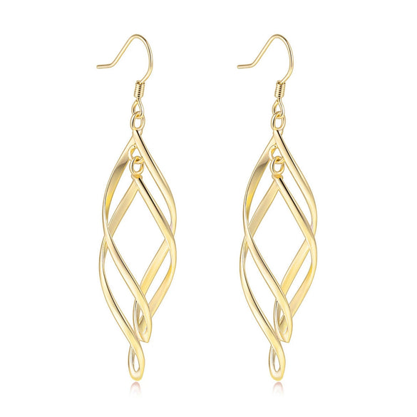 Wholesale Women's Copper Long Wavy Earhook Eardrop Earrings Creative Exaggerated Design