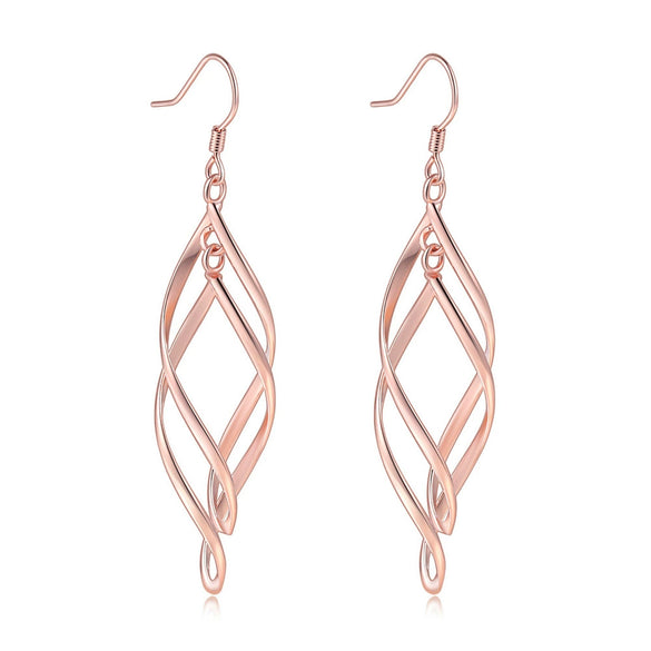 Wholesale Women's Copper Long Wavy Earhook Eardrop Earrings Creative Exaggerated Design