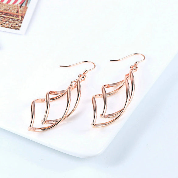 Wholesale Women's Copper Long Wavy Earhook Eardrop Earrings Creative Exaggerated Design