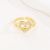 Wholesale Women's Copper Love Heart Shape Ring With English Letters And Electroplating Treatment