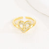 Wholesale Women's Copper Love Heart Shape Ring With English Letters And Electroplating Treatment