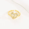 Wholesale Women's Copper Love Heart Shape Ring With English Letters And Electroplating Treatment