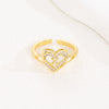 Wholesale Women's Copper Love Heart Shape Ring With English Letters And Electroplating Treatment