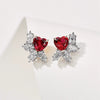 Wholesale Women's Copper Loveshaped Water Drop Flower Earrings With Electroplating Treatment And Floral Design