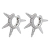 Wholesale Women's Copper Microinlaid White Diamond Spiked Irregular Singlesided Electroplated Earrings Accessories