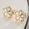 Wholesale Women's Copper Micropaved Geometric Flower Star Butterfly Zircon Earrings