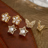 Wholesale Women's Copper Micropaved Geometric Flower Star Butterfly Zircon Earrings