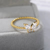 Wholesale Women's Copper Minimalist Animal Butterfly Zirconia Inlay Ring