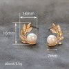 Wholesale Women's Copper Mirror Earrings With Leaves Pattern And Zircon Design