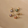 Wholesale Women's Copper Mixed Gemstone Inlay Geometric Pendant Necklace With O Chain And Diamond Design