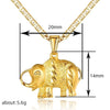 Wholesale Women's Copper Mixed Gemstone Inlay Lucky Elephant Pendant Necklace With Flower Pattern And Electroplating Treatment