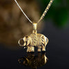 Wholesale Women's Copper Mixed Gemstone Inlay Lucky Elephant Pendant Necklace With Flower Pattern And Electroplating Treatment
