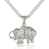 Wholesale Women's Copper Mixed Gemstone Inlay Lucky Elephant Pendant Necklace With Flower Pattern And Electroplating Treatment