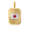 Wholesale Women's Copper Mixed Gemstone Setting Heart Shape Emoji Exaggerated Pendant Necklace With Electroplating