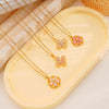 Wholesale Women's Copper Necklace With Electroplating Fourleaf Clover Flower Pendant Inlaid With Zircon Light Luxury Style