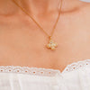 Wholesale Women's Copper Necklace With Electroplating Fourleaf Clover Flower Pendant Inlaid With Zircon Light Luxury Style