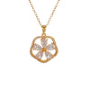 Wholesale Women's Copper Necklace With Electroplating Fourleaf Clover Flower Pendant Inlaid With Zircon Light Luxury Style
