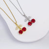Wholesale Women's Copper Necklace With Fruit Shape And Mixed Gemstone Setting Electroplated Design