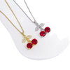 Wholesale Women's Copper Necklace With Fruit Shape And Mixed Gemstone Setting Electroplated Design