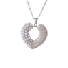 Wholesale Women's Copper Necklace With Heart Shape Pendant Inlaid With Mixed Gemstone And Zircon In Light Luxury Style And Electroplated