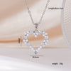 Wholesale Women's Copper Necklace With Heart Shape Pendant Inlaid With Mixed Gemstone And Zircon In Light Luxury Style And Electroplated