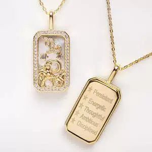 Wholesale Women's Copper O Chain Twelve Constellations Geometric Style Electroplated Necklace