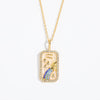 Wholesale Women's Copper O Chain Twelve Constellations Geometric Style Electroplated Necklace