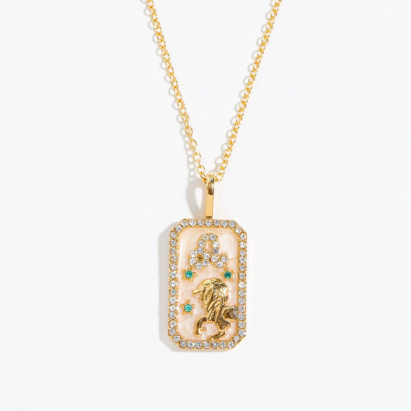 Wholesale Women's Copper O Chain Twelve Constellations Geometric Style Electroplated Necklace