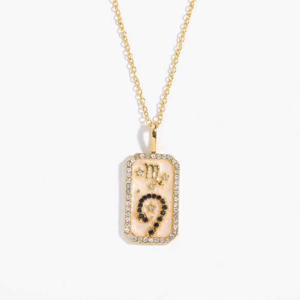 Wholesale Women's Copper O Chain Twelve Constellations Geometric Style Electroplated Necklace