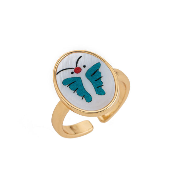 Wholesale Women's Copper Open Adjustable Ring With Animal Zodiac Pattern And Electroplating Design