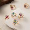 Wholesale Women's Copper Open Adjustable Ring With Animal Zodiac Pattern And Electroplating Design