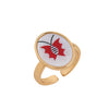 Wholesale Women's Copper Open Adjustable Ring With Animal Zodiac Pattern And Electroplating Design