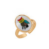 Wholesale Women's Copper Open Adjustable Ring With Animal Zodiac Pattern And Electroplating Design