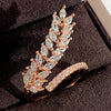 Wholesale Women's Copper Open Ring Wheat Ear Shaped With Zirconia Fashion Style