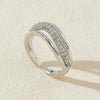 Wholesale Women's Copper Open Ring With Vintage Carved Geometric Pattern And Microinlaid Diamond Electroplated