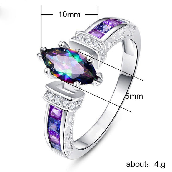 Wholesale Women's Copper Oval Geometric Zircon Ring Jewelry