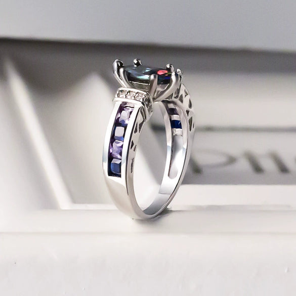 Wholesale Women's Copper Oval Geometric Zircon Ring Jewelry