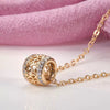 Wholesale Women's Copper Pendant Necklace With Mixed Gem Inlay Leaves Wave Pattern Hollowout Design Ochain