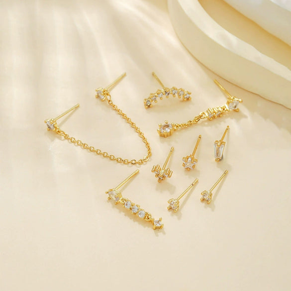 Wholesale Women's Copper Pin Earrings With Heart Shape And Zirconia Design And Long Tassel Pendant